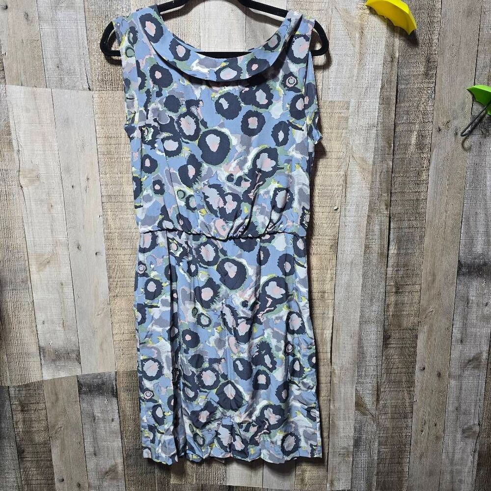 Boden Limited Edition Abstract Silk Floral Midi Dress 6 Preppy Summer Spring